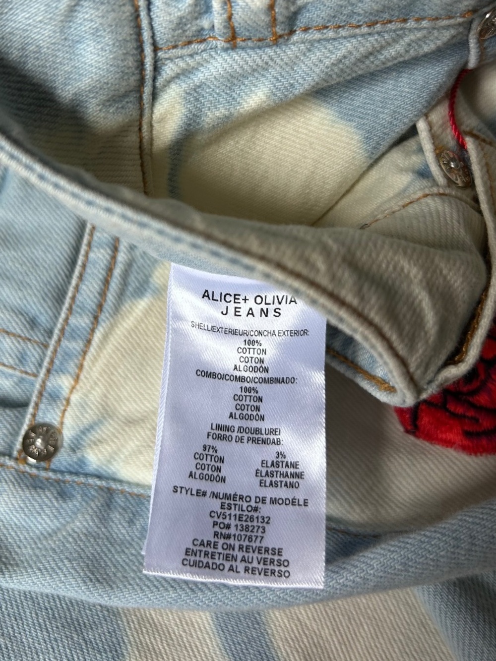 Alice + Olivia Grateful Dead Amazing Jean size 26 - Picture 11 of 13
